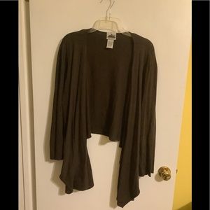 Brown low/high cardigan.